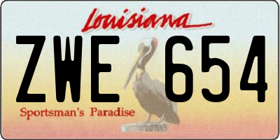 LA license plate ZWE654