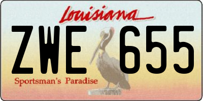 LA license plate ZWE655