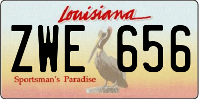 LA license plate ZWE656