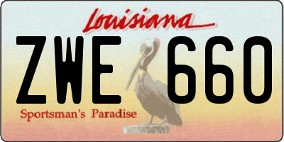 LA license plate ZWE660