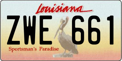 LA license plate ZWE661