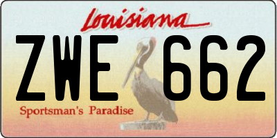 LA license plate ZWE662