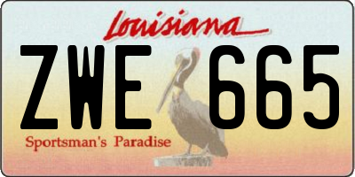 LA license plate ZWE665