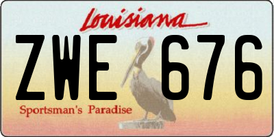 LA license plate ZWE676