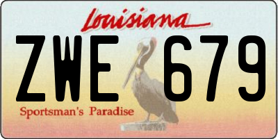 LA license plate ZWE679