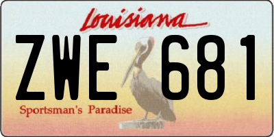 LA license plate ZWE681