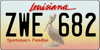 LA license plate ZWE682