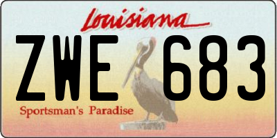LA license plate ZWE683