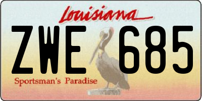 LA license plate ZWE685