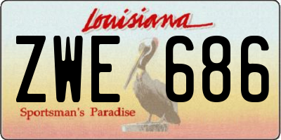 LA license plate ZWE686