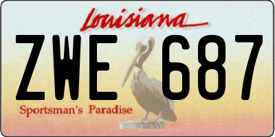 LA license plate ZWE687