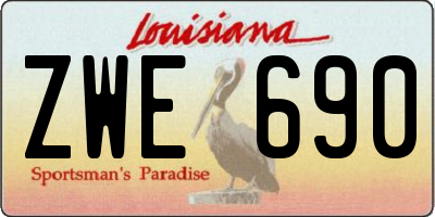 LA license plate ZWE690