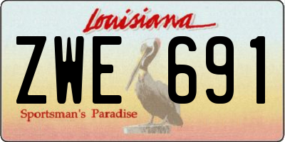 LA license plate ZWE691