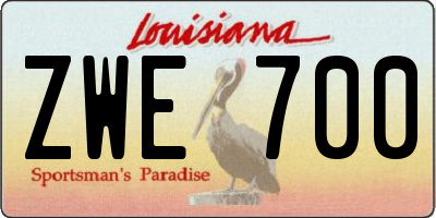 LA license plate ZWE700