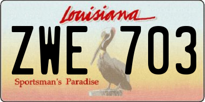 LA license plate ZWE703
