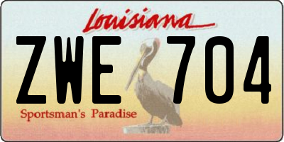 LA license plate ZWE704