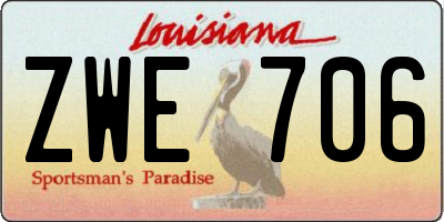 LA license plate ZWE706