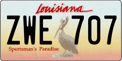 LA license plate ZWE707