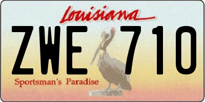 LA license plate ZWE710