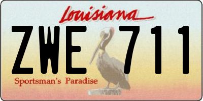 LA license plate ZWE711