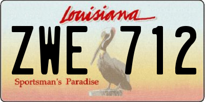 LA license plate ZWE712