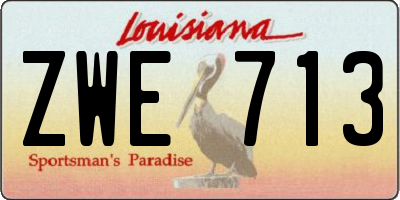 LA license plate ZWE713