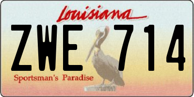 LA license plate ZWE714