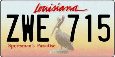 LA license plate ZWE715