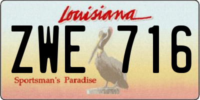 LA license plate ZWE716