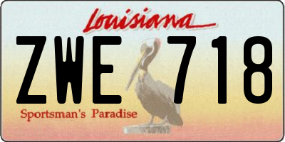 LA license plate ZWE718