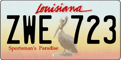 LA license plate ZWE723