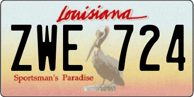 LA license plate ZWE724