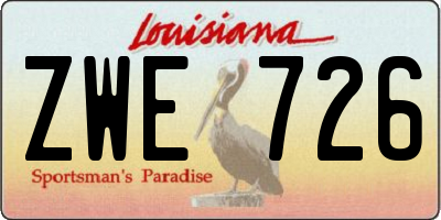 LA license plate ZWE726