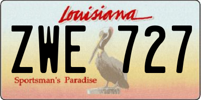 LA license plate ZWE727