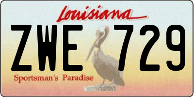 LA license plate ZWE729