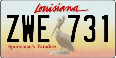 LA license plate ZWE731