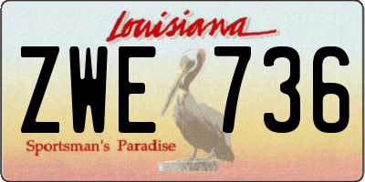 LA license plate ZWE736