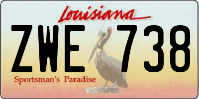 LA license plate ZWE738