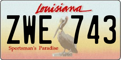 LA license plate ZWE743