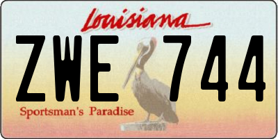 LA license plate ZWE744
