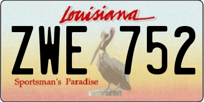 LA license plate ZWE752