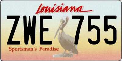 LA license plate ZWE755