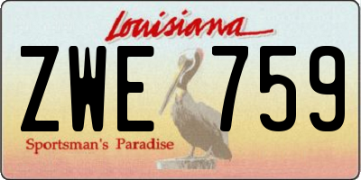 LA license plate ZWE759