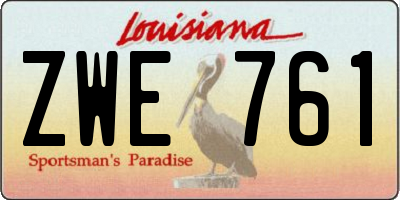 LA license plate ZWE761