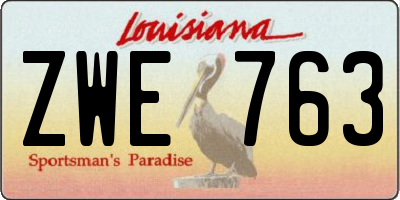 LA license plate ZWE763