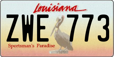 LA license plate ZWE773