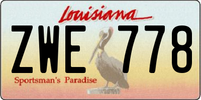 LA license plate ZWE778