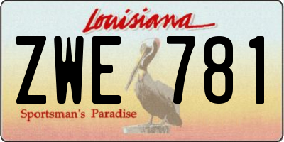 LA license plate ZWE781