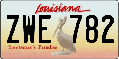 LA license plate ZWE782