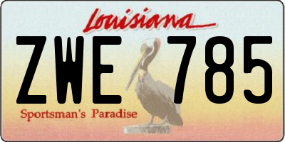 LA license plate ZWE785